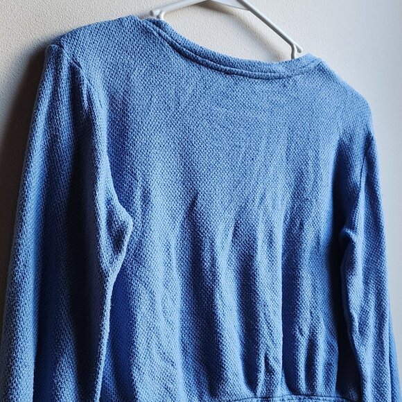 Freshman Blue Cropped Scoop Neck Lightweight Sweater Size Medium - Picture 11 of 16